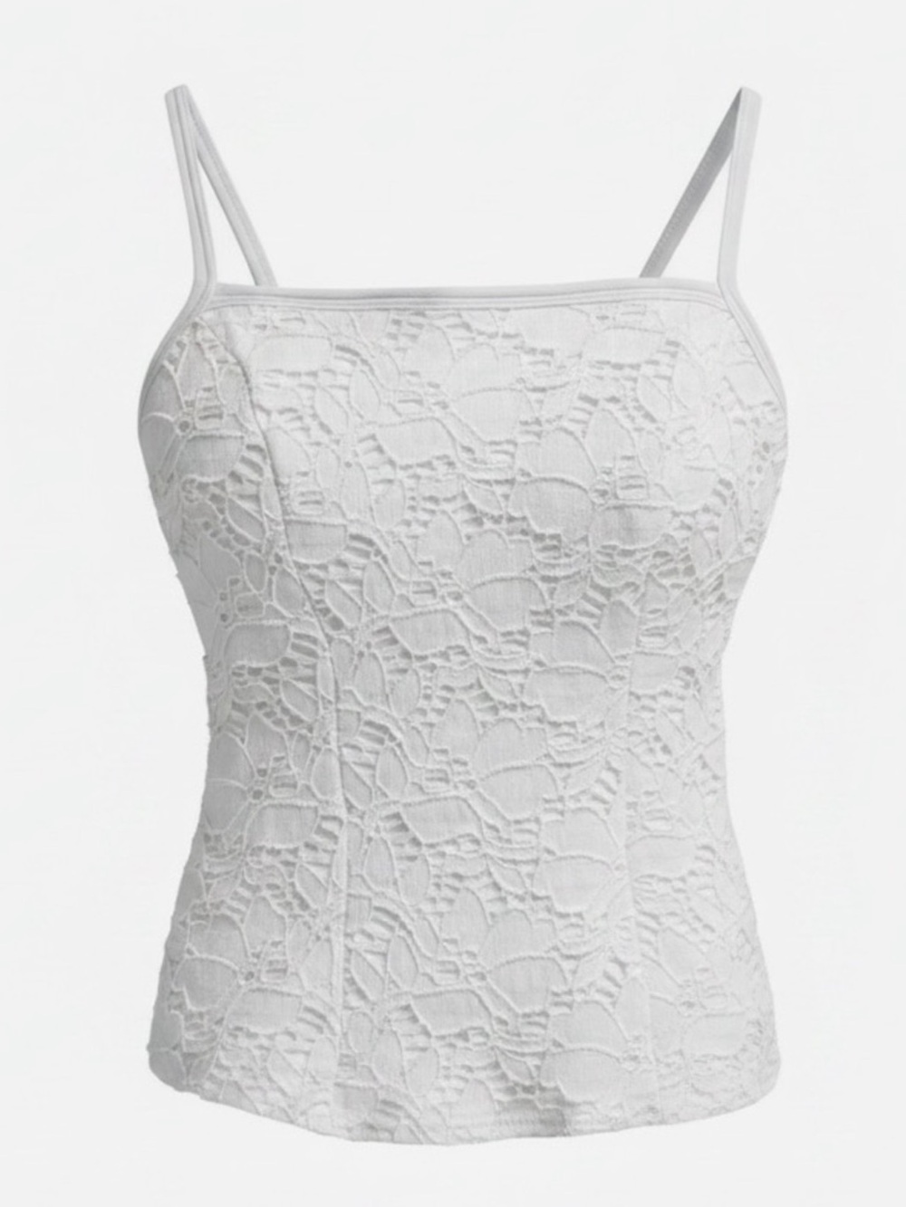 Carlisle White Floral Lace Square Neck Structured Camisole Top Size XS